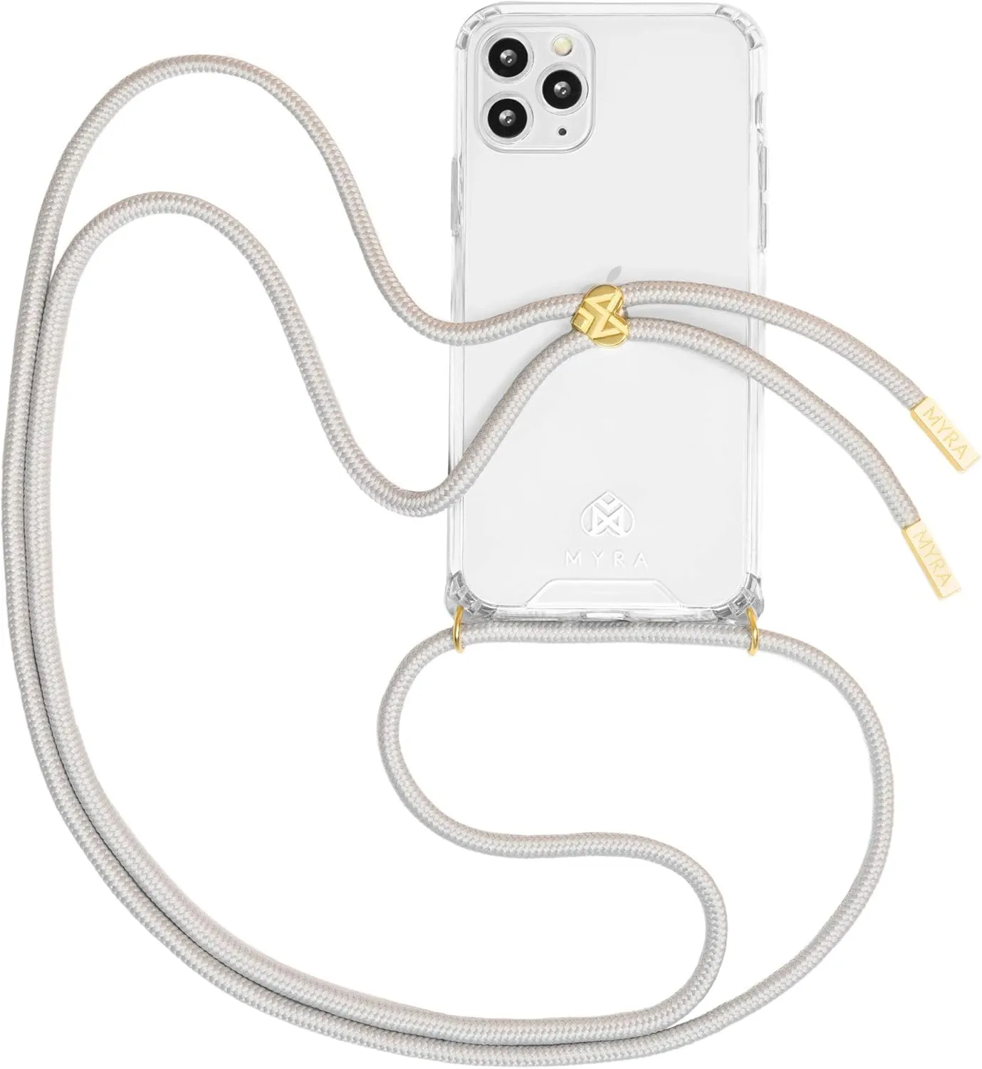 Case iPhone 11 Pro Crossbody Mobile Phone Case with Removable and Interchangeable Rope (Misty Grey)