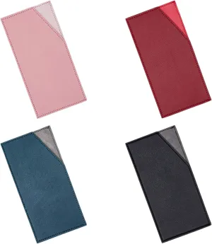 Cash Envelopes PU Leather Budget Envelope Credit Card Holder Reusable Money Clip for Budgeting Wallet Women Men Bill Receipt Coupon Organizer (Pink Red Green Black)