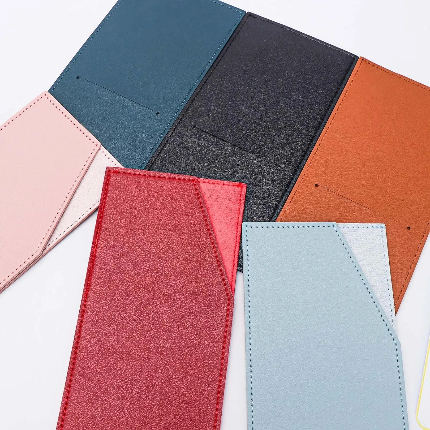 Cash Envelopes PU Leather Budget Envelope Credit Card Holder Reusable Money Clip for Budgeting Wallet Women Men Bill Receipt Coupon Organizer (Pink Red Green Black)