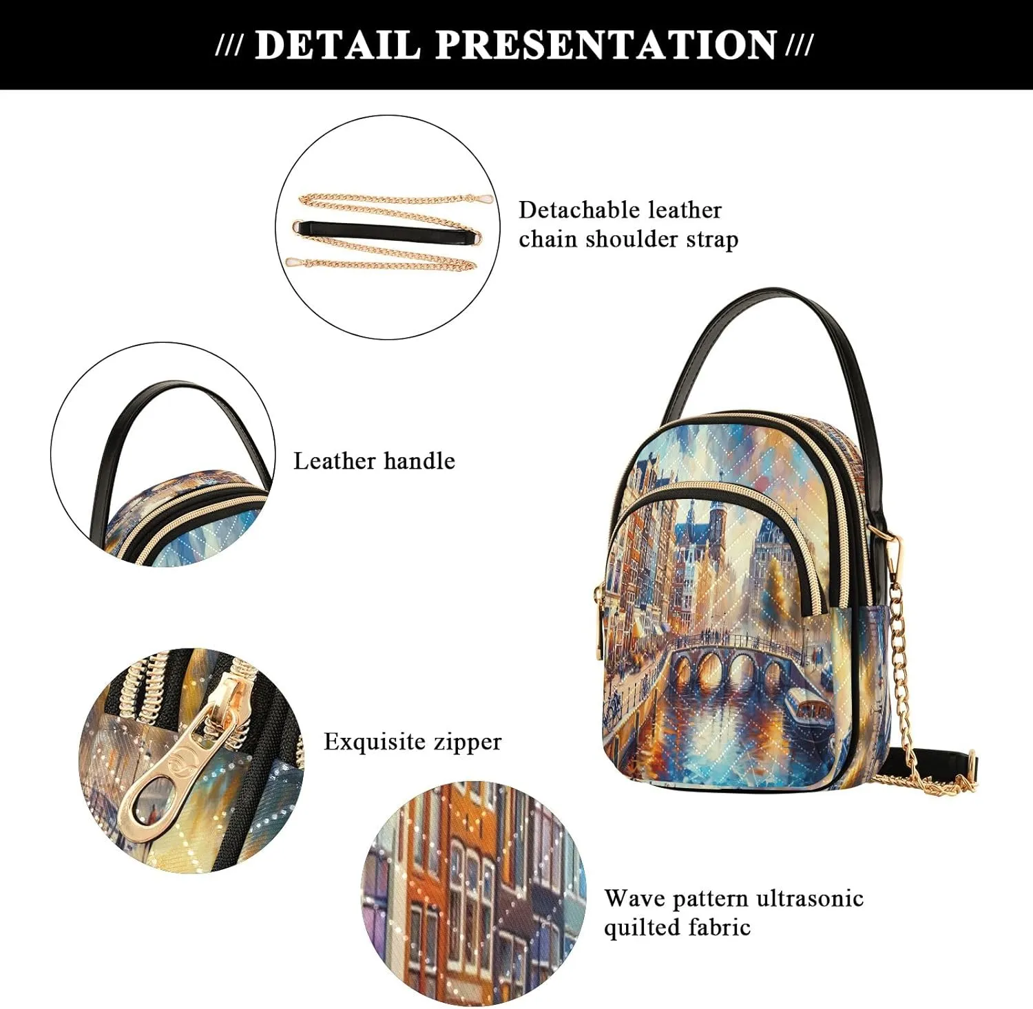 Cat Sleep on Moon Travel Purses Anti Theft Crossbody, Handbags for Women Trendy Everyday Bags for Women