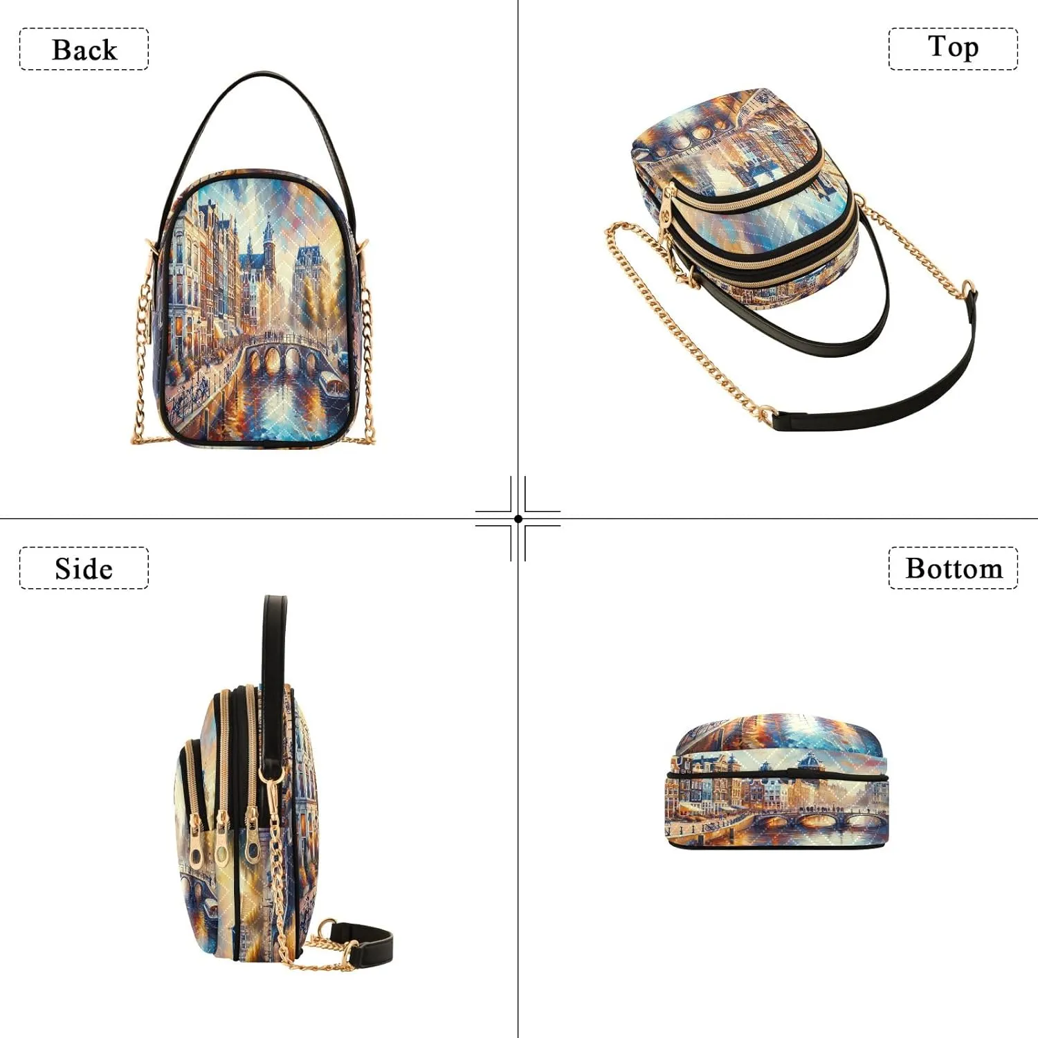 Cat Sleep on Moon Travel Purses Anti Theft Crossbody, Handbags for Women Trendy Everyday Bags for Women