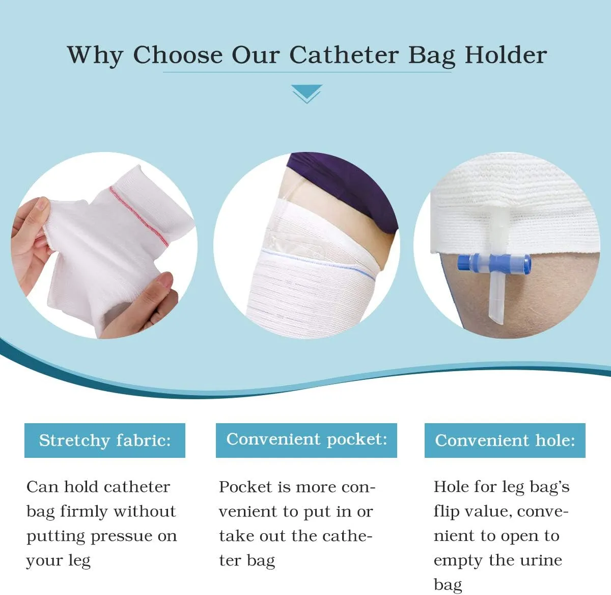 Catheter Leg Bag Holder 2 Count Fabric Catheter Sleeves Urine Leg Bag Holder - Urinary Drainage Bag Stay in Place Urine Bags for Legs Foley Catheter Bag Holder Strap for Men or Women Wheelchairs (S)