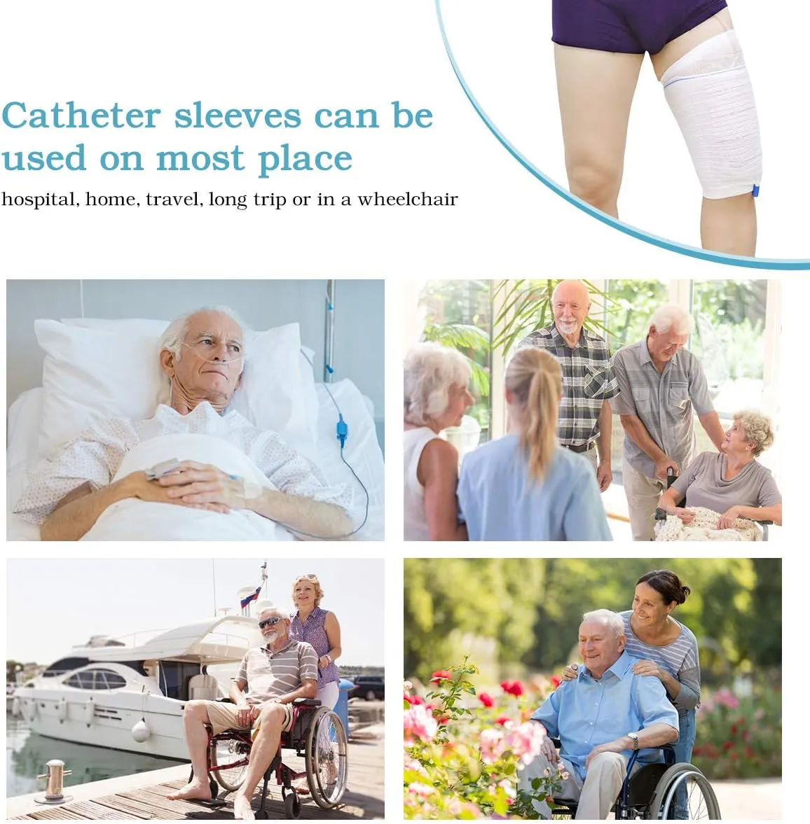 Catheter Leg Bag Holder 2 Count Fabric Catheter Sleeves Urine Leg Bag Holder - Urinary Drainage Bag Stay in Place Urine Bags for Legs Foley Catheter Bag Holder Strap for Men or Women Wheelchairs (S)