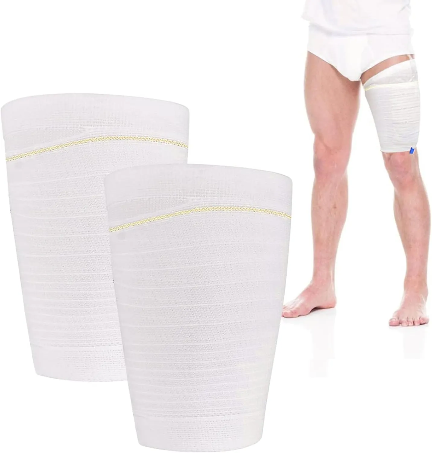 Catheter Leg Bag Holder 2 Count Fabric Catheter Sleeves Urine Leg Bag Holder - Urinary Drainage Bag Stay in Place Urine Bags for Legs Foley Catheter Bag Holder Strap for Men or Women Wheelchairs (S)