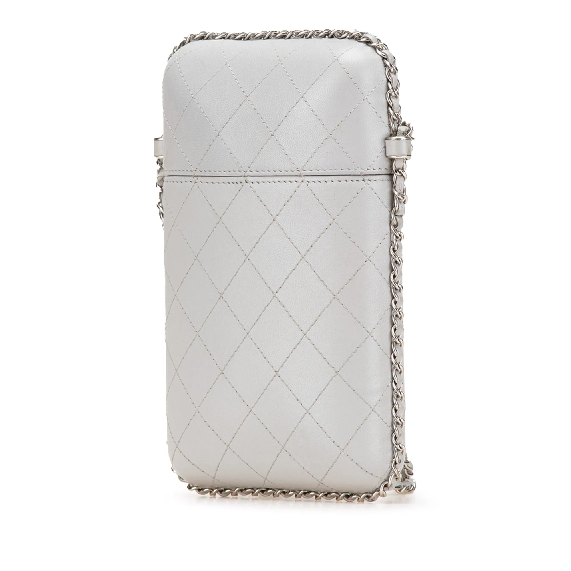 CC Quilted Lambskin Chain Around Phone Holder