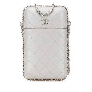CC Quilted Lambskin Chain Around Phone Holder