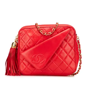 CC Quilted Lambskin Tassel Camera Bag
