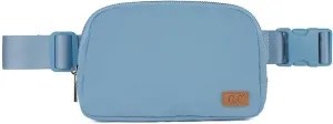 C.C Unisex Adjustable Strap Waist Pouch Crossbody Belt Bag Fanny Pack, Steel Blue