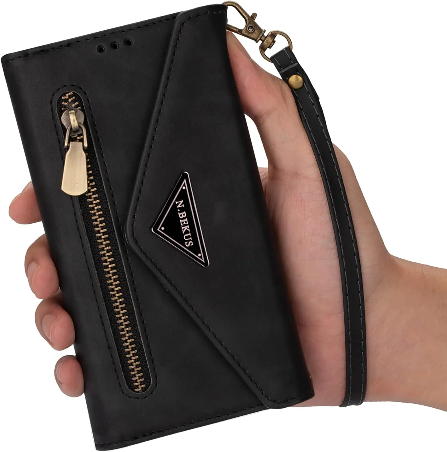 CCSamll Wallet Case for Samsung Galaxy A14 for Women, Shoulder Crossbody Purse Handbag Neck Strap Lanyard Cover with ID Card Holder Phone Case for Samsung Galaxy A14 XK Black