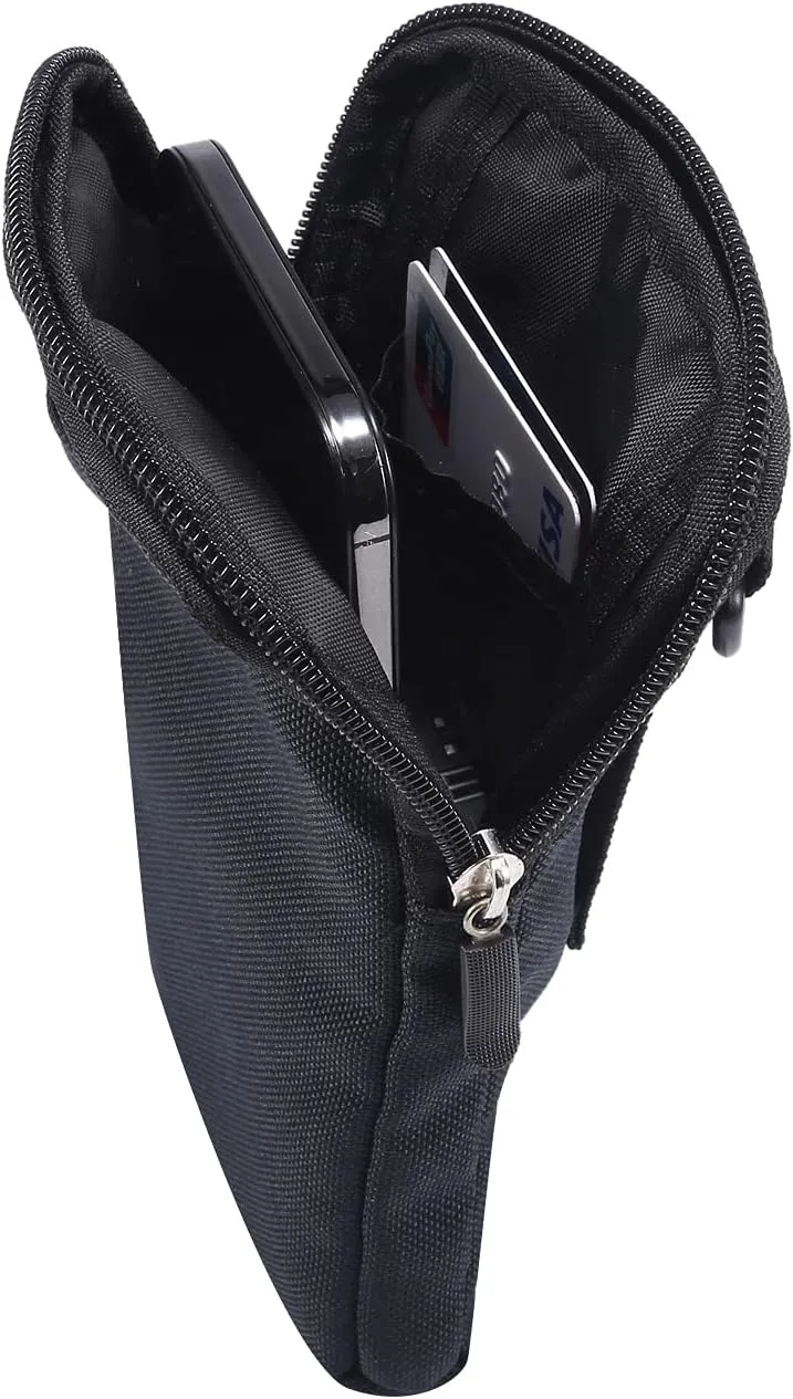 Cell Phone Belt Holster Men, Mobile Phone Shoulder Crossbody Bag vertical, Waterproof Outdoor Sport Mini Cell Phone Pouch with Belt Loop Nylon SmartPhone Waist Pocket Universal Flip Cellphone Sheath