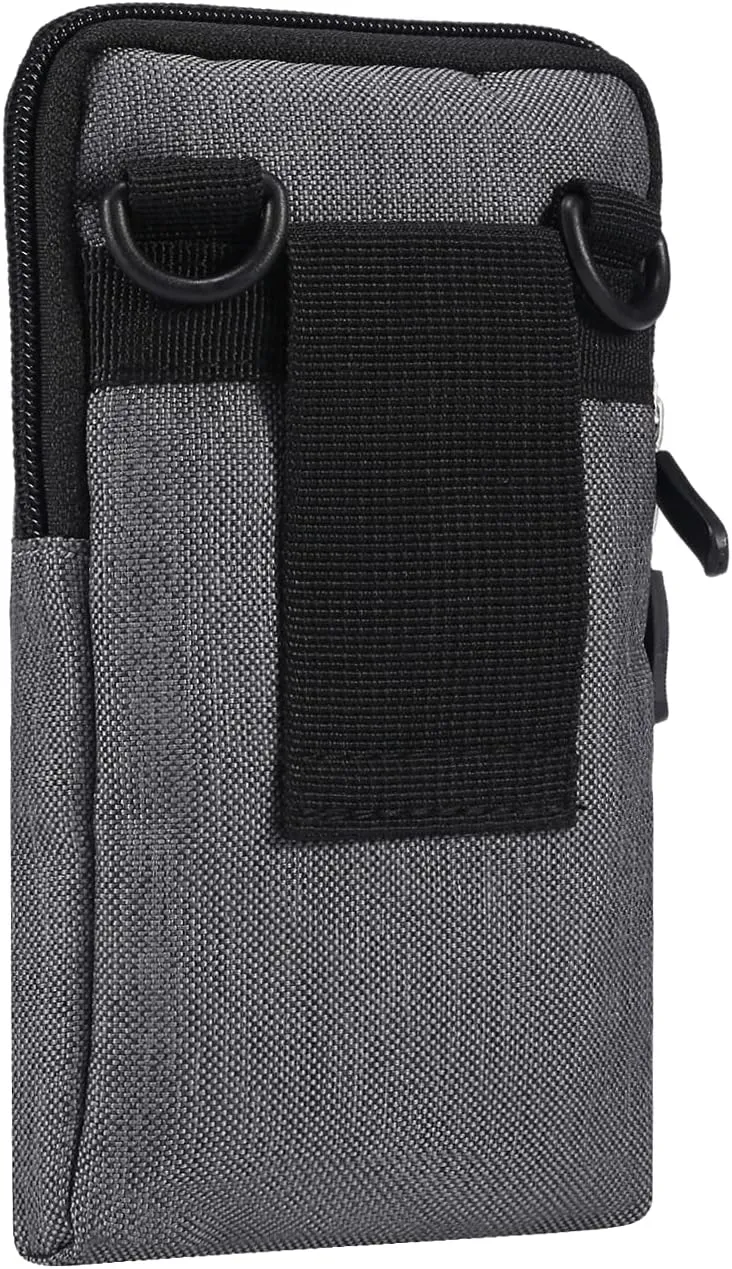 Cell Phone Belt Holster Men, Mobile Phone Shoulder Crossbody Bag vertical, Waterproof Outdoor Sport Mini Cell Phone Pouch with Belt Loop Nylon SmartPhone Waist Pocket Universal Flip Cellphone Sheath