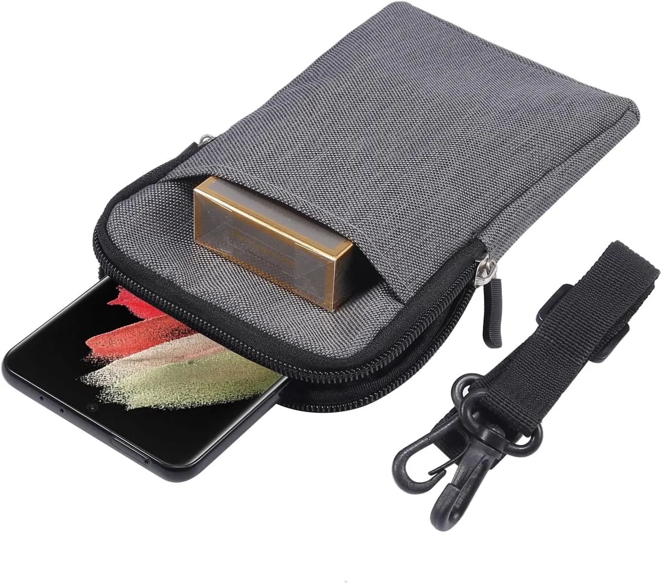 Cell Phone Belt Holster Men, Mobile Phone Shoulder Crossbody Bag vertical, Waterproof Outdoor Sport Mini Cell Phone Pouch with Belt Loop Nylon SmartPhone Waist Pocket Universal Flip Cellphone Sheath