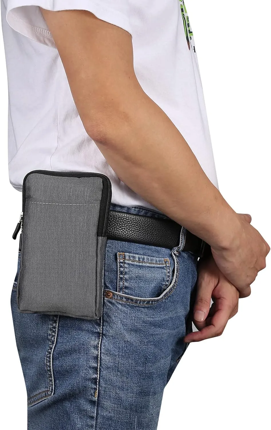 Cell Phone Belt Holster Men, Mobile Phone Shoulder Crossbody Bag vertical, Waterproof Outdoor Sport Mini Cell Phone Pouch with Belt Loop Nylon SmartPhone Waist Pocket Universal Flip Cellphone Sheath