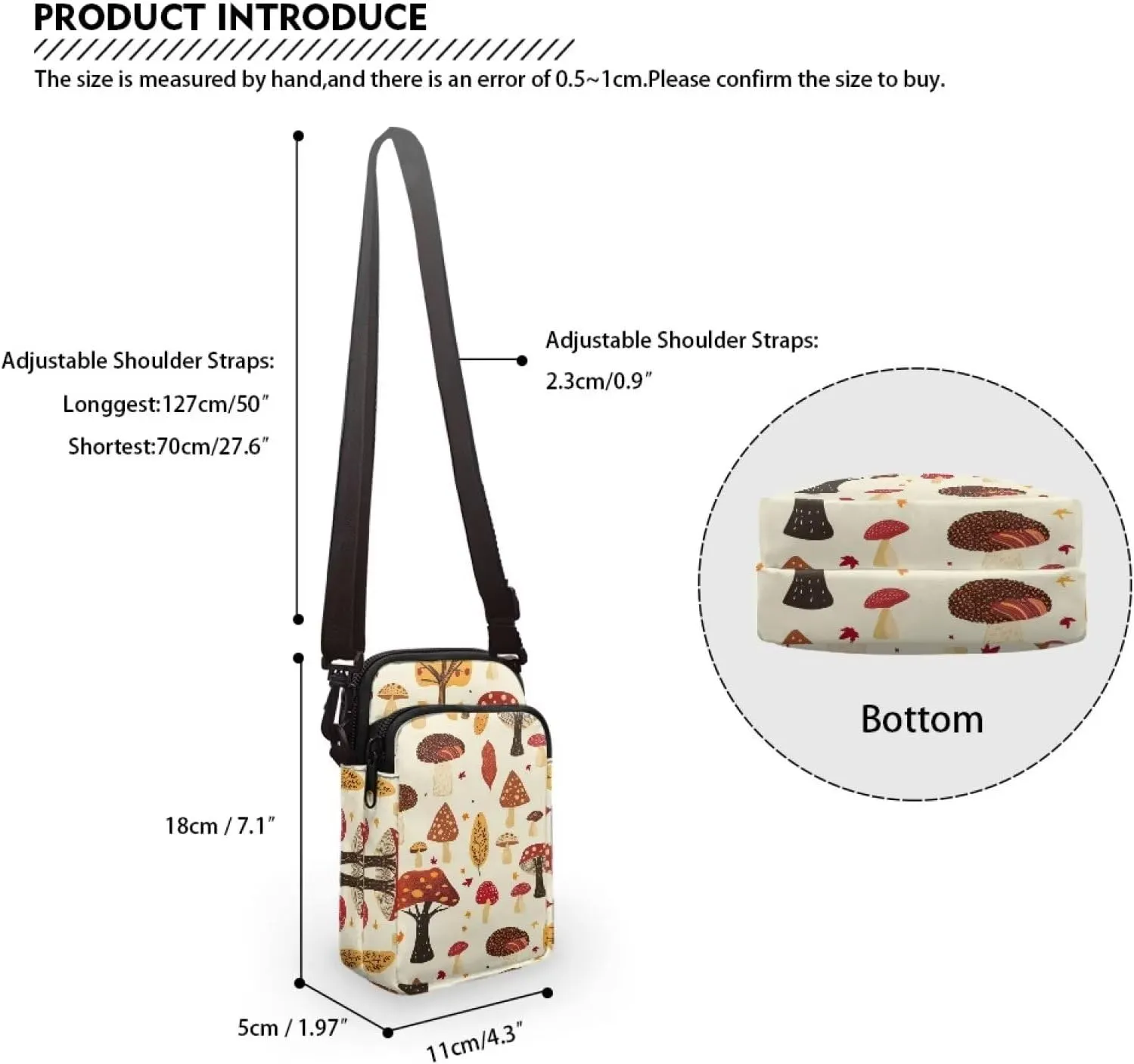 Cell Phone Purse Small Crossbody Wallet Phone Bag with Shoulder Strap Mini Messenger Bag