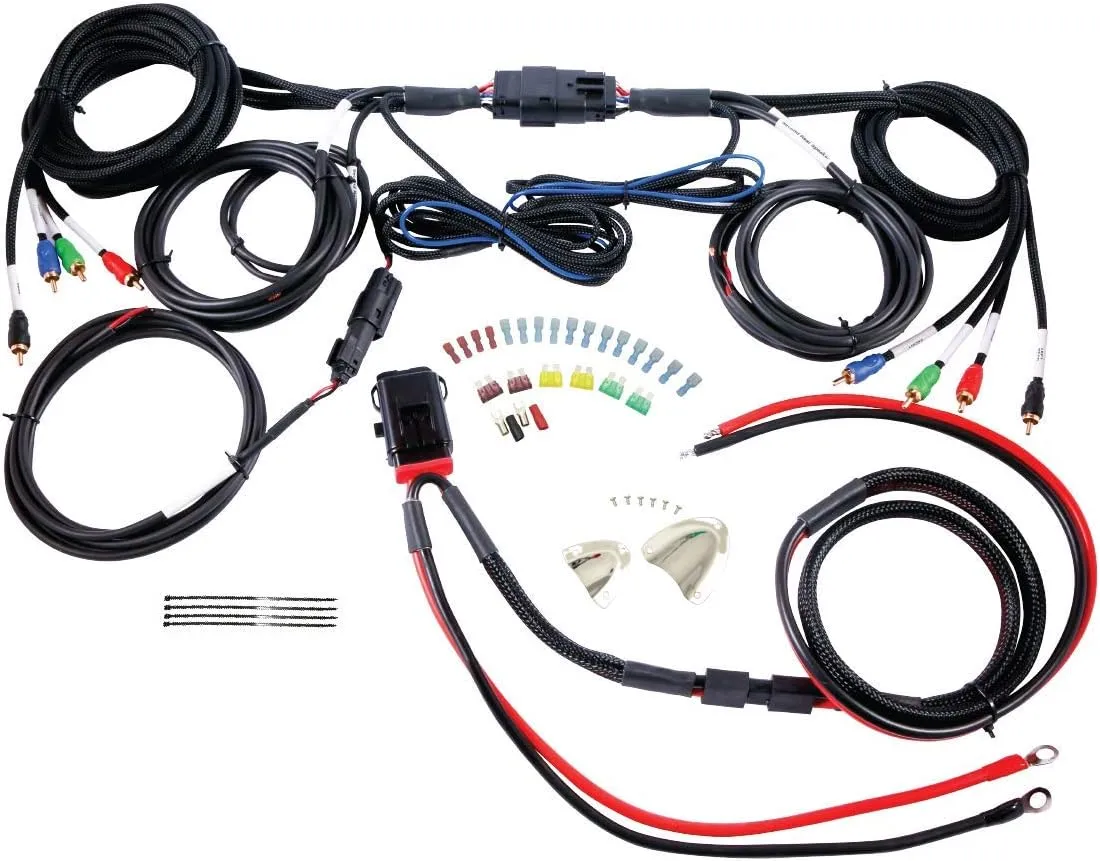Cerwin Vega CMHR4 RPM Harley Davidson 2-Channel Fairing & Bags Wiring Harness Kit - Premium Audio Solution for Touring Motorcycles