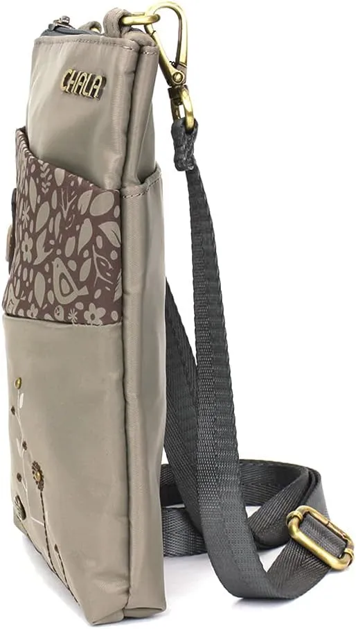 CHALA Venture Evolution RFID Cell Phone Purse - Women Nylon/Faux Leather Xbody Handbag with Adjustable Strap