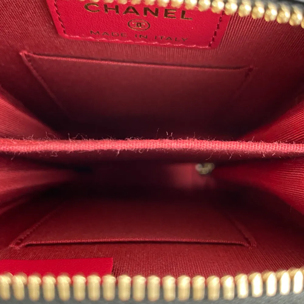 Chanel Black Lambskin Quilted Chanel 19 Phone Holder Chain Bag