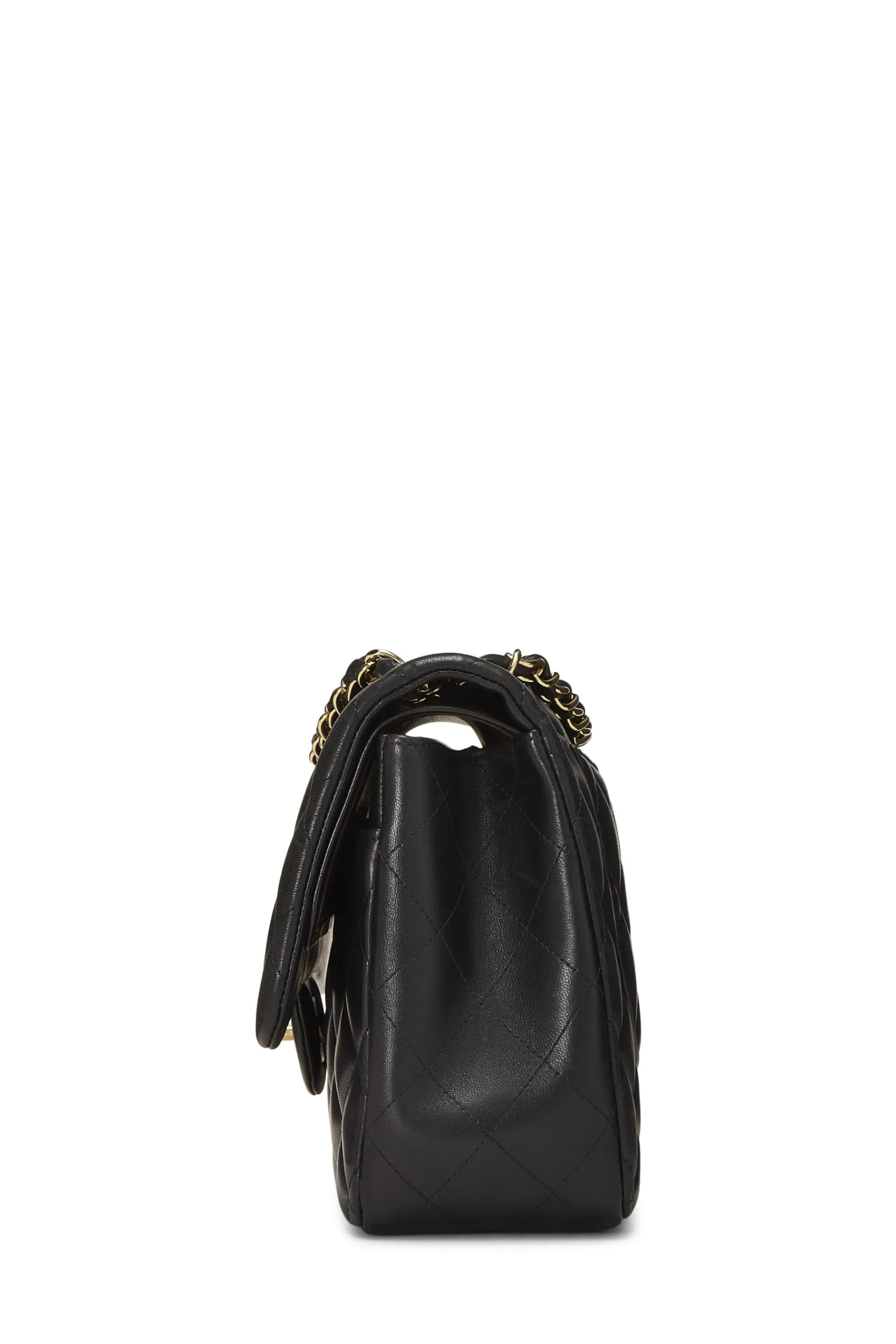 Chanel,  Black Quilted Lambskin New Classic Double Flap Jumbo, Black