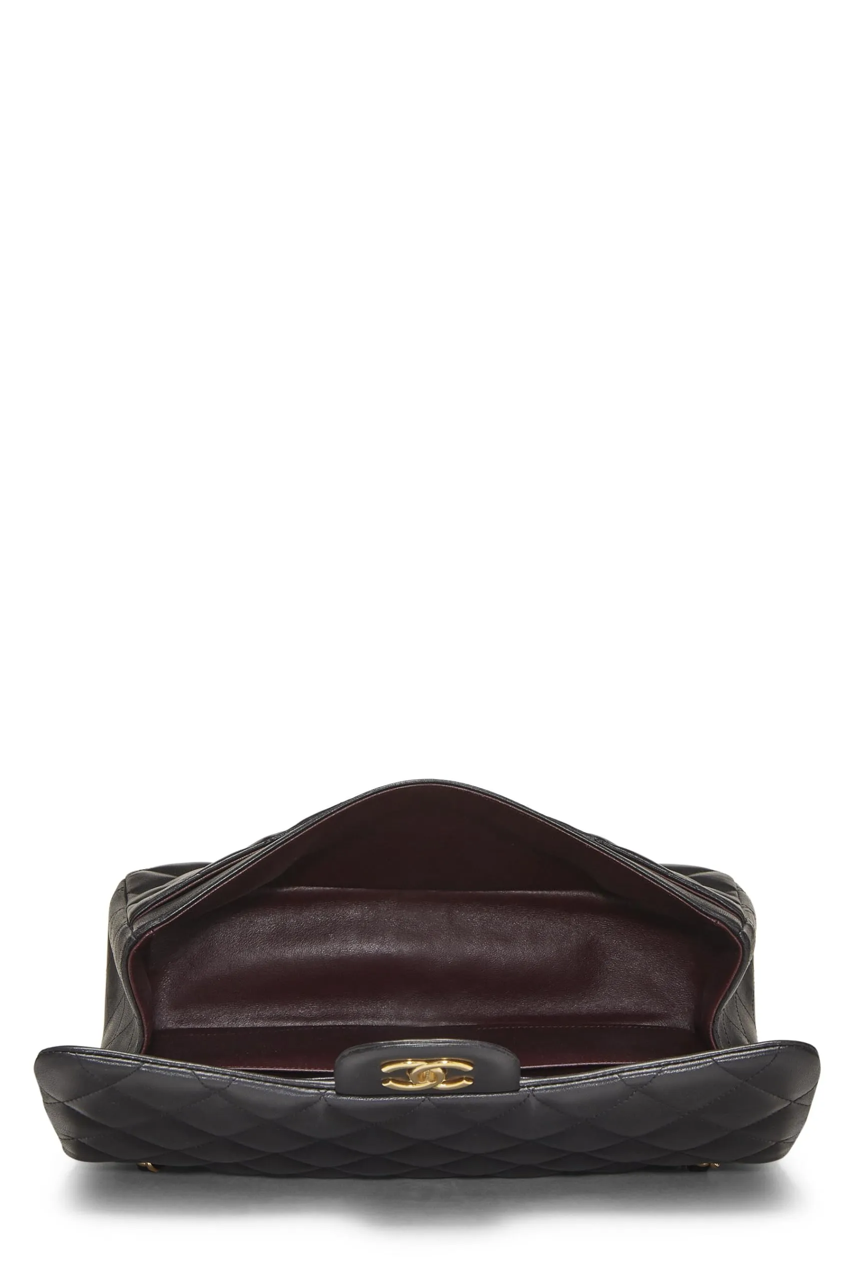 Chanel,  Black Quilted Lambskin New Classic Double Flap Jumbo, Black