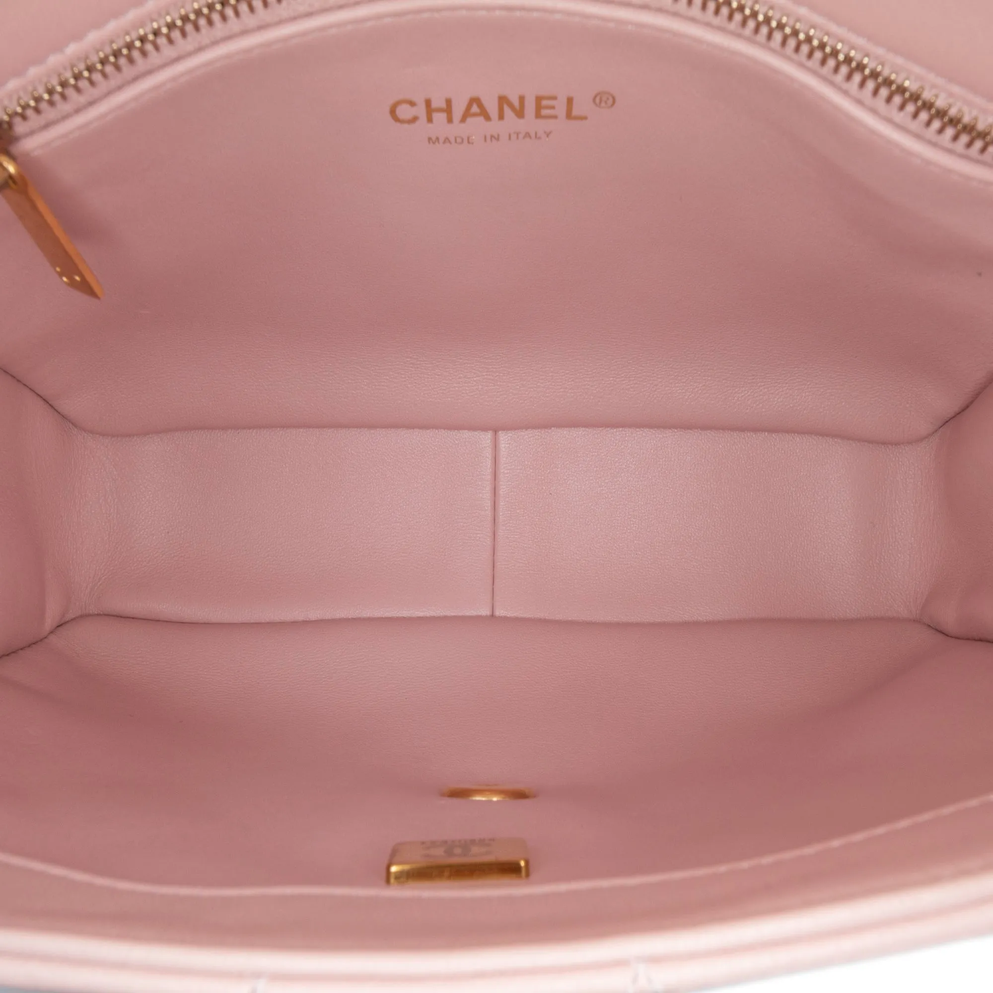 Chanel CC Quilted Lambskin Embellished Chain Flap