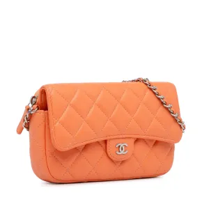 Chanel Lambskin Flap Phone Holder with Chain