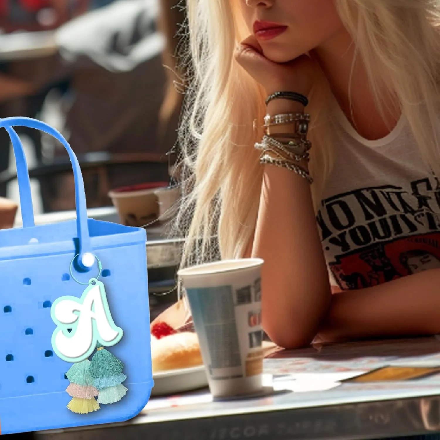 Charm Beach Bag with Tassel