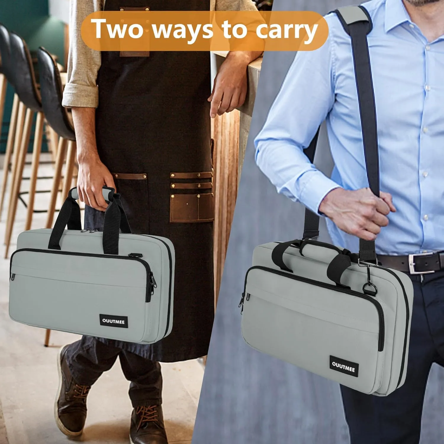 Chef Knife Bag, 25 Total Pockets Knife Storage Case For Professional Chefs, Knife Carrying Case, Knife Carrier Travel Bag for Knives and Kitchen Utensils, Bag Only