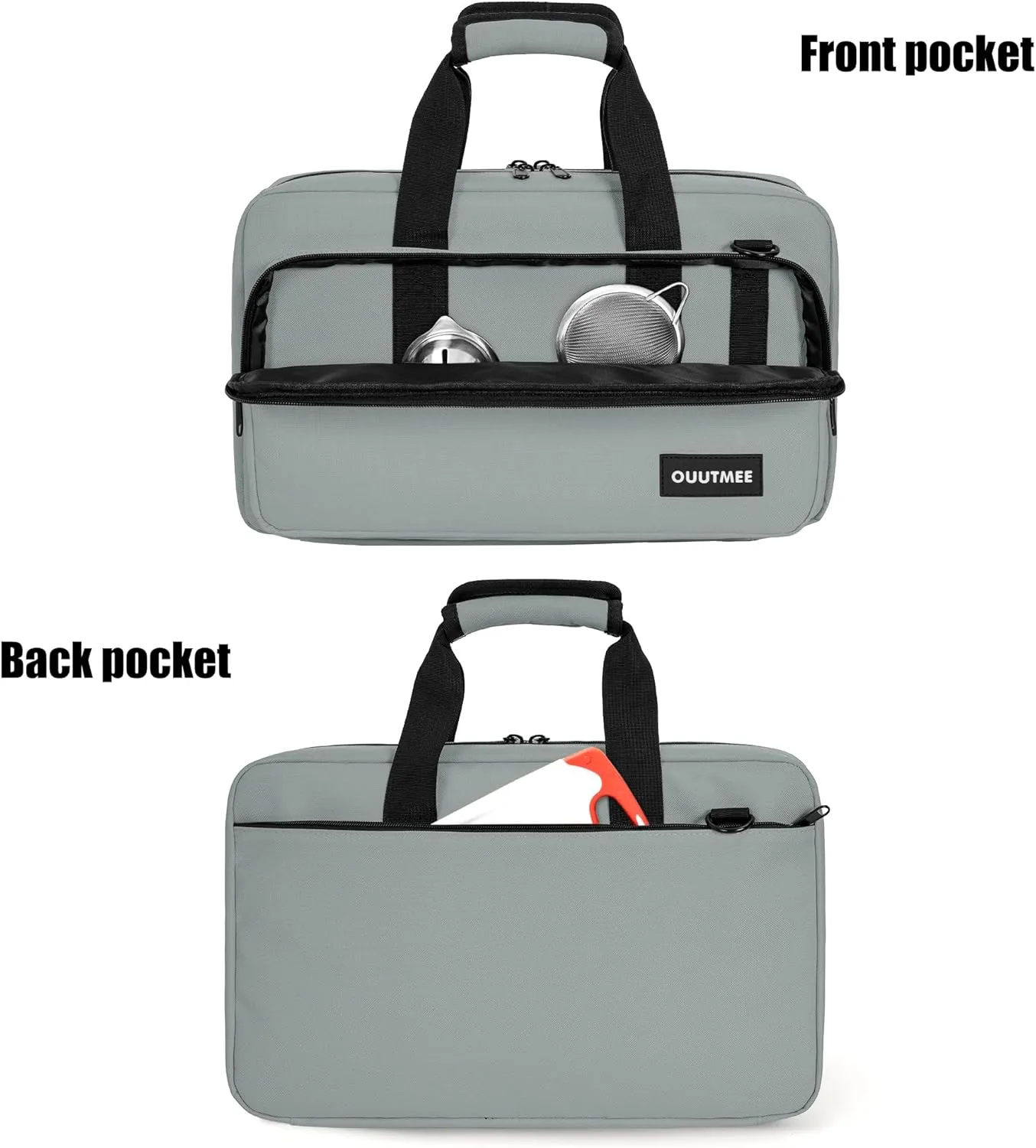Chef Knife Bag, 25 Total Pockets Knife Storage Case For Professional Chefs, Knife Carrying Case, Knife Carrier Travel Bag for Knives and Kitchen Utensils, Bag Only