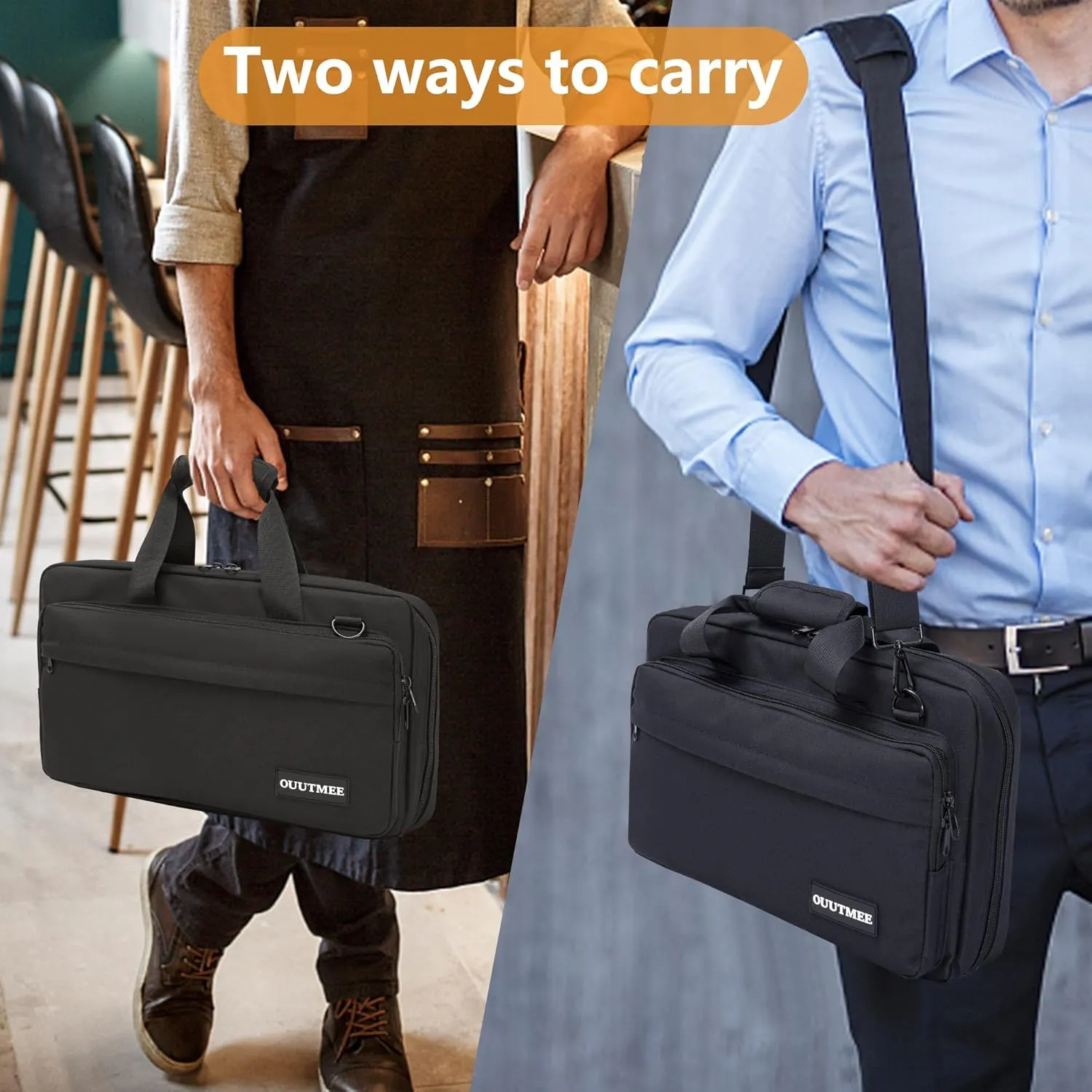 Chef Knife Bag, 25 Total Pockets Knife Storage Case For Professional Chefs, Knife Carrying Case, Knife Carrier Travel Bag for Knives and Kitchen Utensils, Bag Only