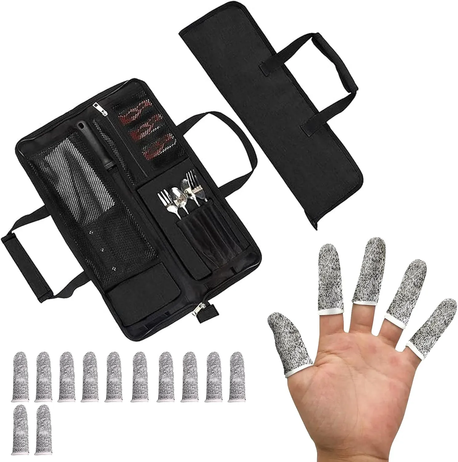 Chef’s Knife Roll Bag, Heavy Duty Oxford Chef Knife Bag, Portable 13 Slots Chef Knife Case, Multi-function Cutlery Knives Pouch Holder Knife Wrap Wallet Tool Roll