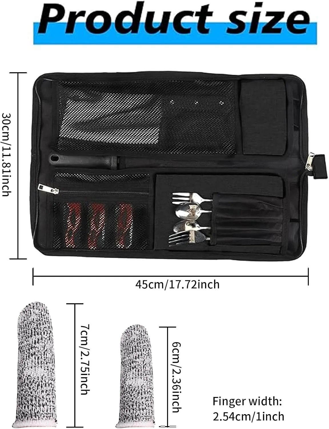 Chef’s Knife Roll Bag, Heavy Duty Oxford Chef Knife Bag, Portable 13 Slots Chef Knife Case, Multi-function Cutlery Knives Pouch Holder Knife Wrap Wallet Tool Roll