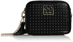 Chelsea   Cole for Itzy Ritzy Crossbody Diaper Bag - Includes 6 Pockets, Changing Pad & Tassel; Black with Sweetheart Print