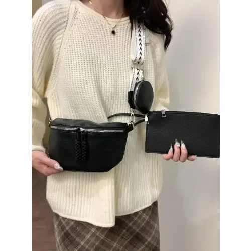 Chic Brown Faux Leather Adjustable Strap Crossbody Bag with Coin Purse