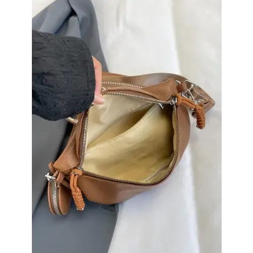 Chic Brown Faux Leather Adjustable Strap Crossbody Bag with Coin Purse