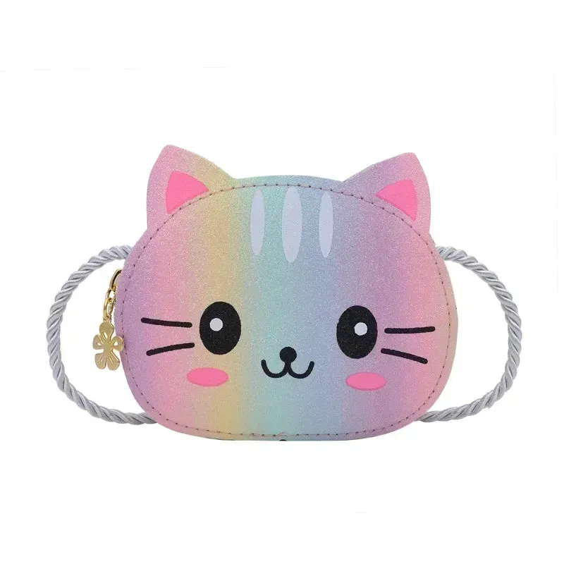 Children's Small Cat Shoulder Bags Lovely Baby Girls Coin Purse Boys Kids Crossbody Bag Handbag Princess Accessories