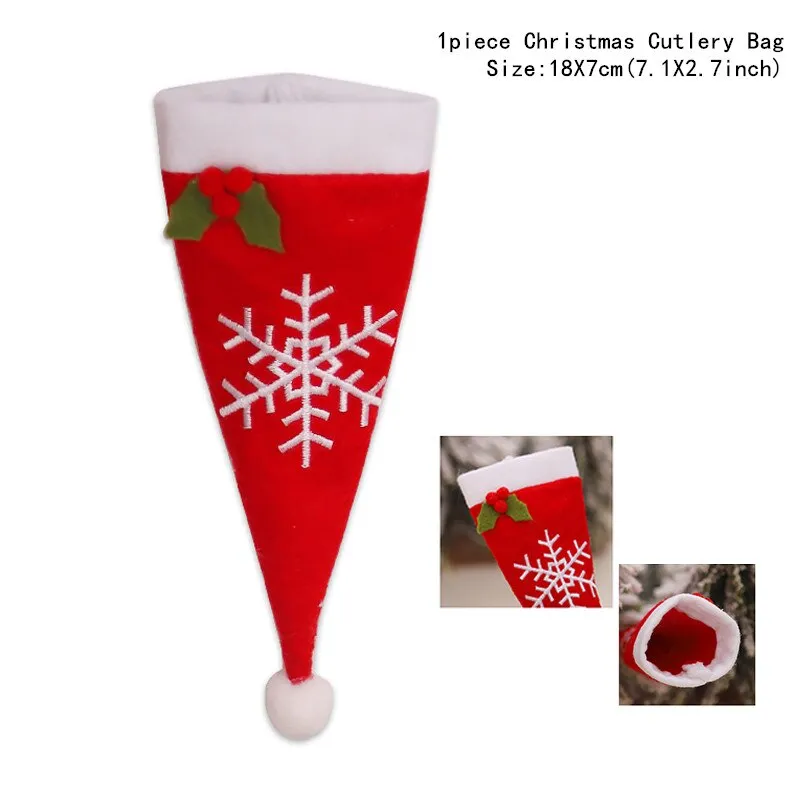 Christmas Gift Tableware Fork Knife Holder Bag Navidad 2021 Noel Christmas Decorations for Home Dinner Table Decor