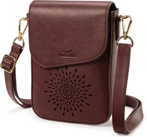 Claasico Crossbody Bag for Women, RFID Phone Purse, Card Slots Coin Pocket w/strap, Phone Holder PU Leather Crossbody Purse