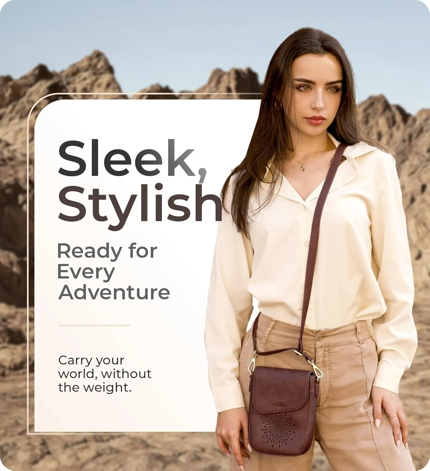 Claasico Crossbody Bag for Women, RFID Phone Purse, Card Slots Coin Pocket w/strap, Phone Holder PU Leather Crossbody Purse