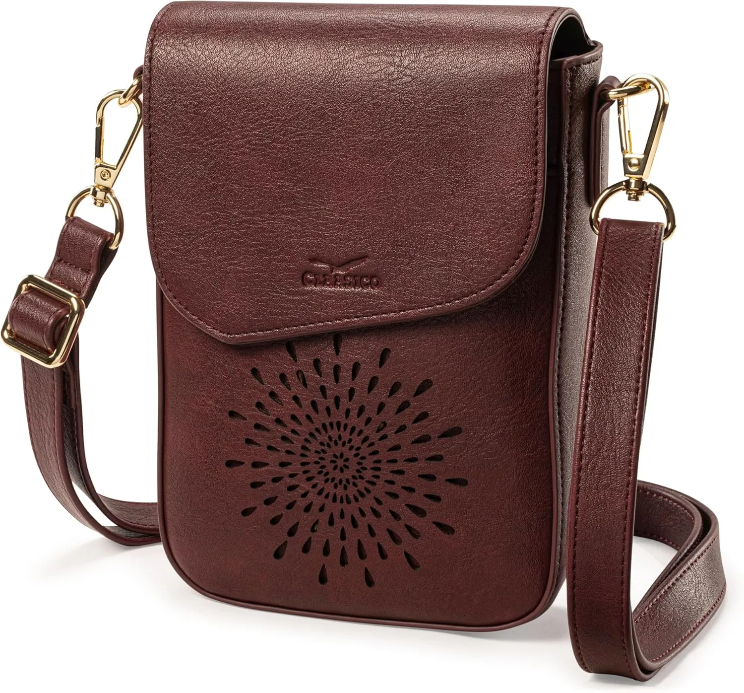 Claasico Crossbody Bag for Women, RFID Phone Purse, Card Slots Coin Pocket w/strap, Phone Holder PU Leather Crossbody Purse