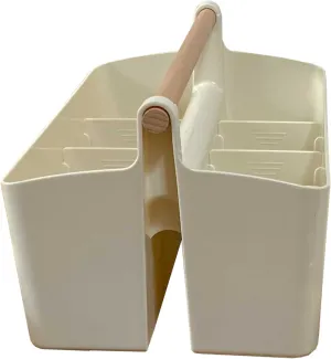 Cleaning Caddy Organizer With Handle – Wearable Bag For Supplies, Multiple Compartments For Storage – Portable Shower & Bathroom Caddy, Ideal For Dorms, College Life, Housekeepers & More (Beige)