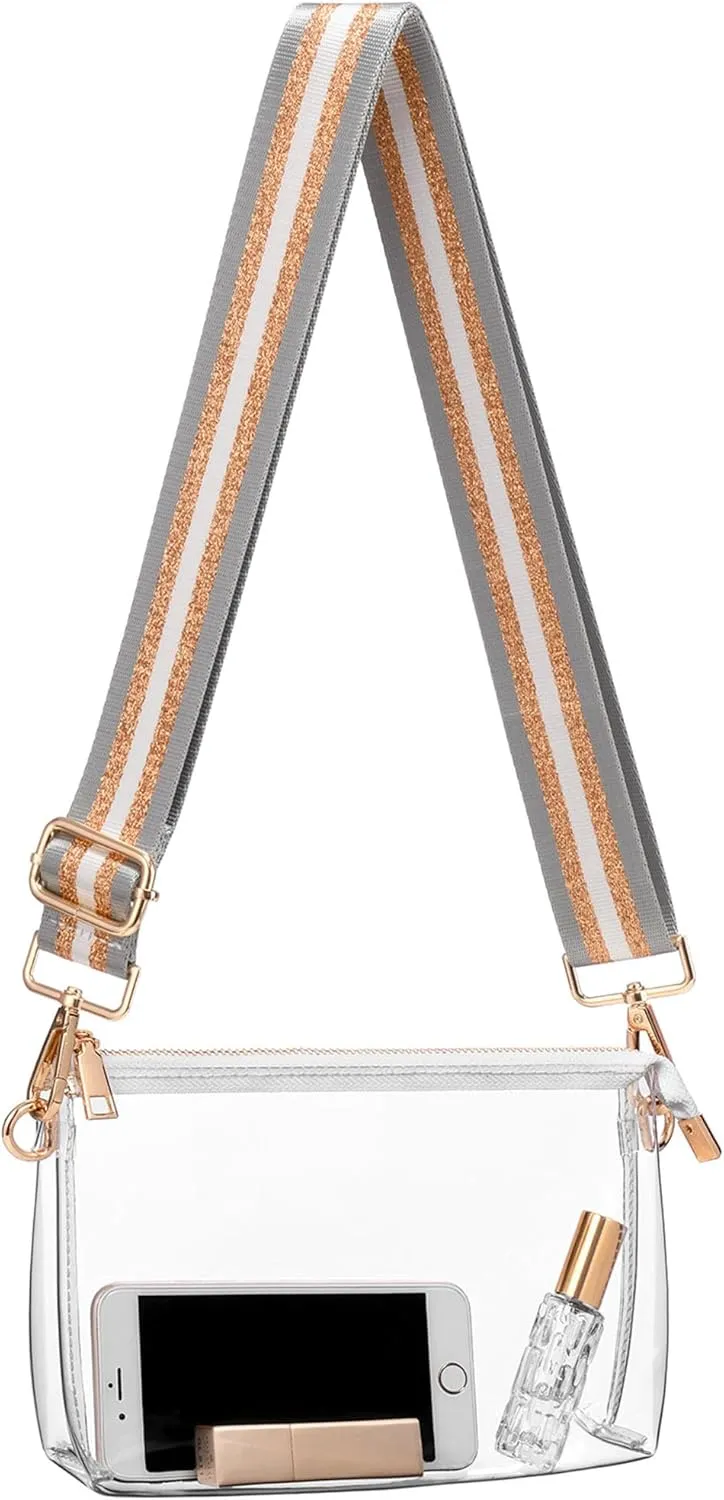 Clear Purse for Women - Stadium Approved Crossbody Bag, Small Stadium Bag for Concerts & Sports Events