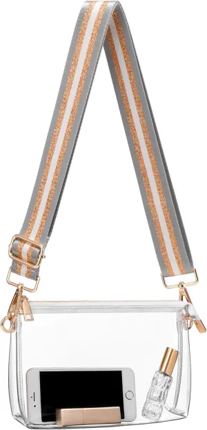 Clear Purse for Women - Stadium Approved Crossbody Bag, Small Stadium Bag for Concerts & Sports Events