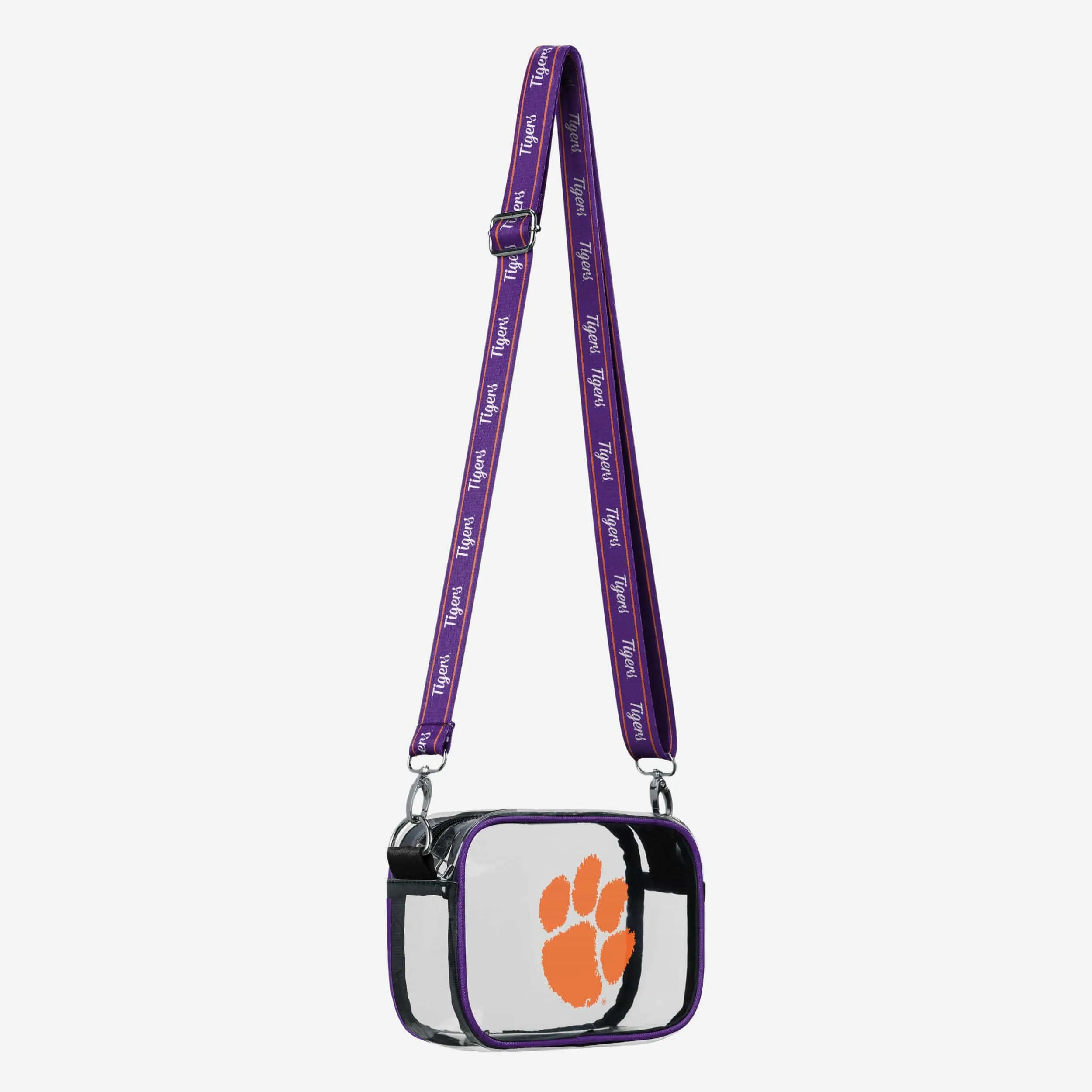 Clemson Tigers Team Stripe Clear Crossbody Bag