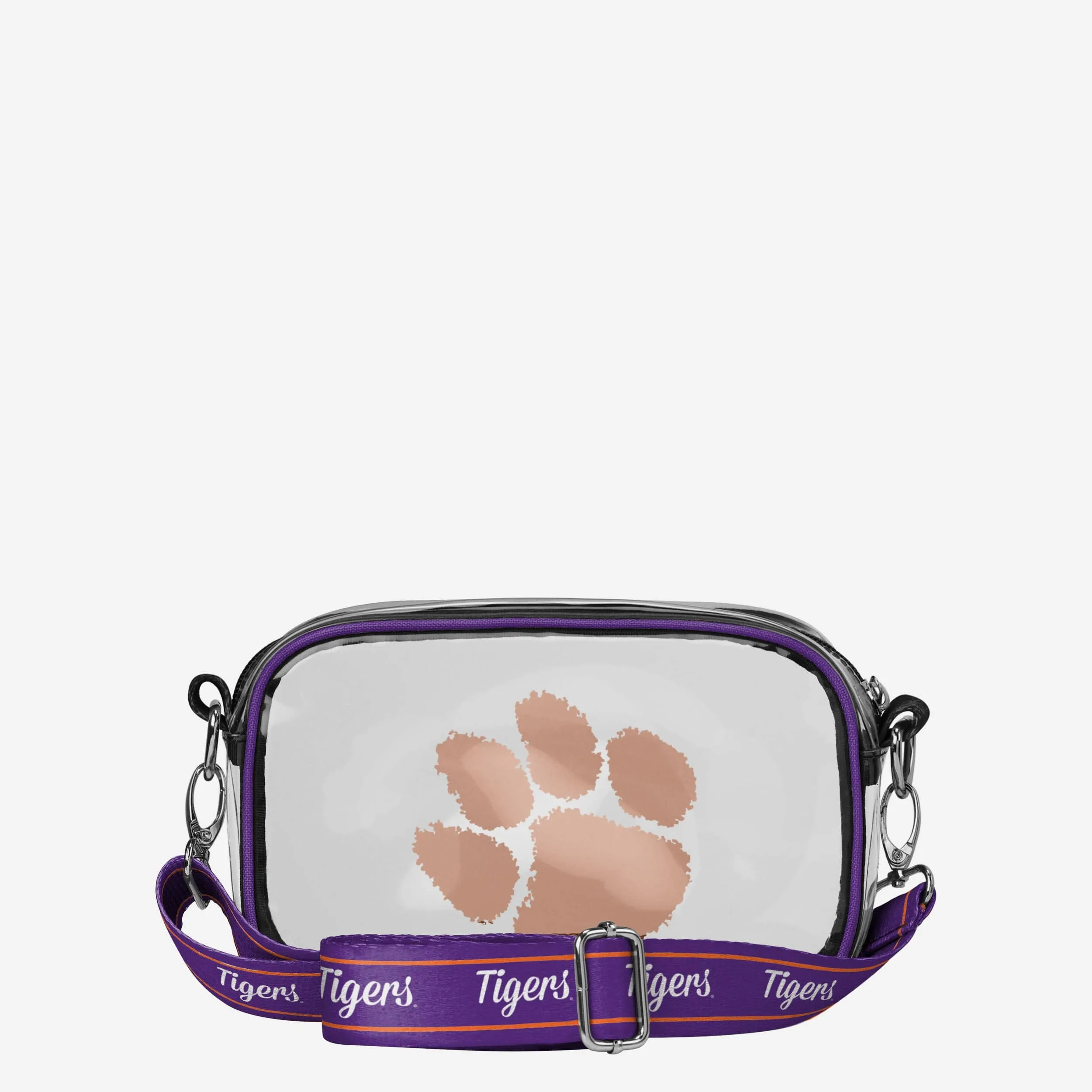 Clemson Tigers Team Stripe Clear Crossbody Bag