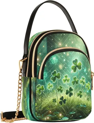 Clover St Patricks Crossbody Bags for Women Small Sling Cross Body Bag Fanny Packs Mini Wallet Phone Purse