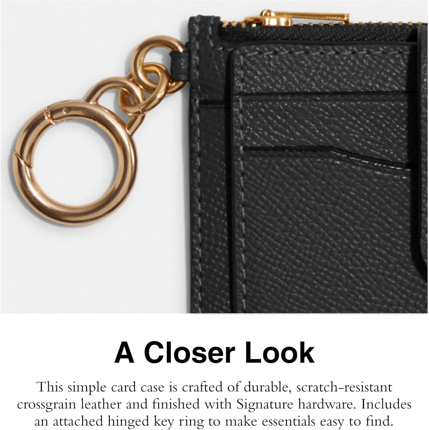 Coach Crossgrain Leather Attachment Card Case