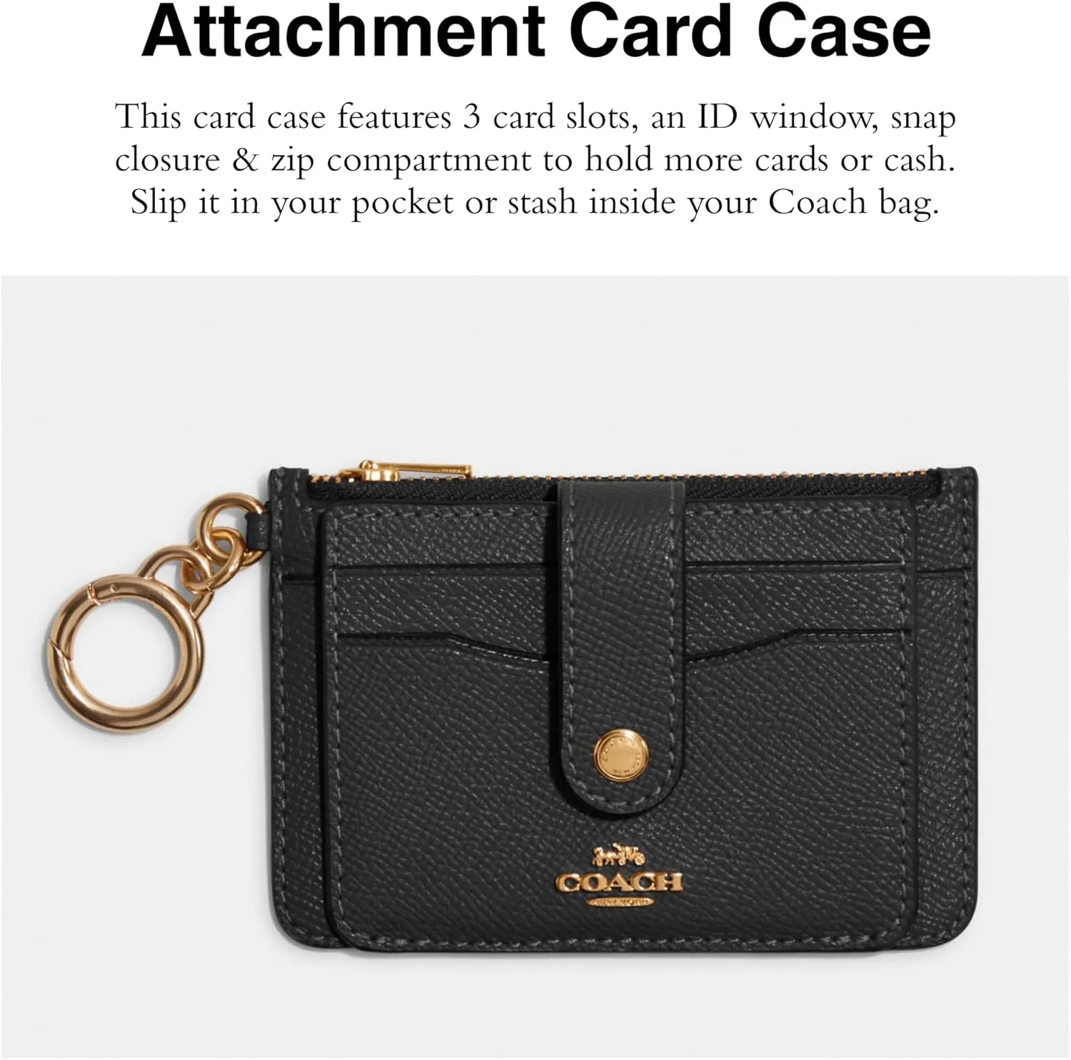 Coach Crossgrain Leather Attachment Card Case
