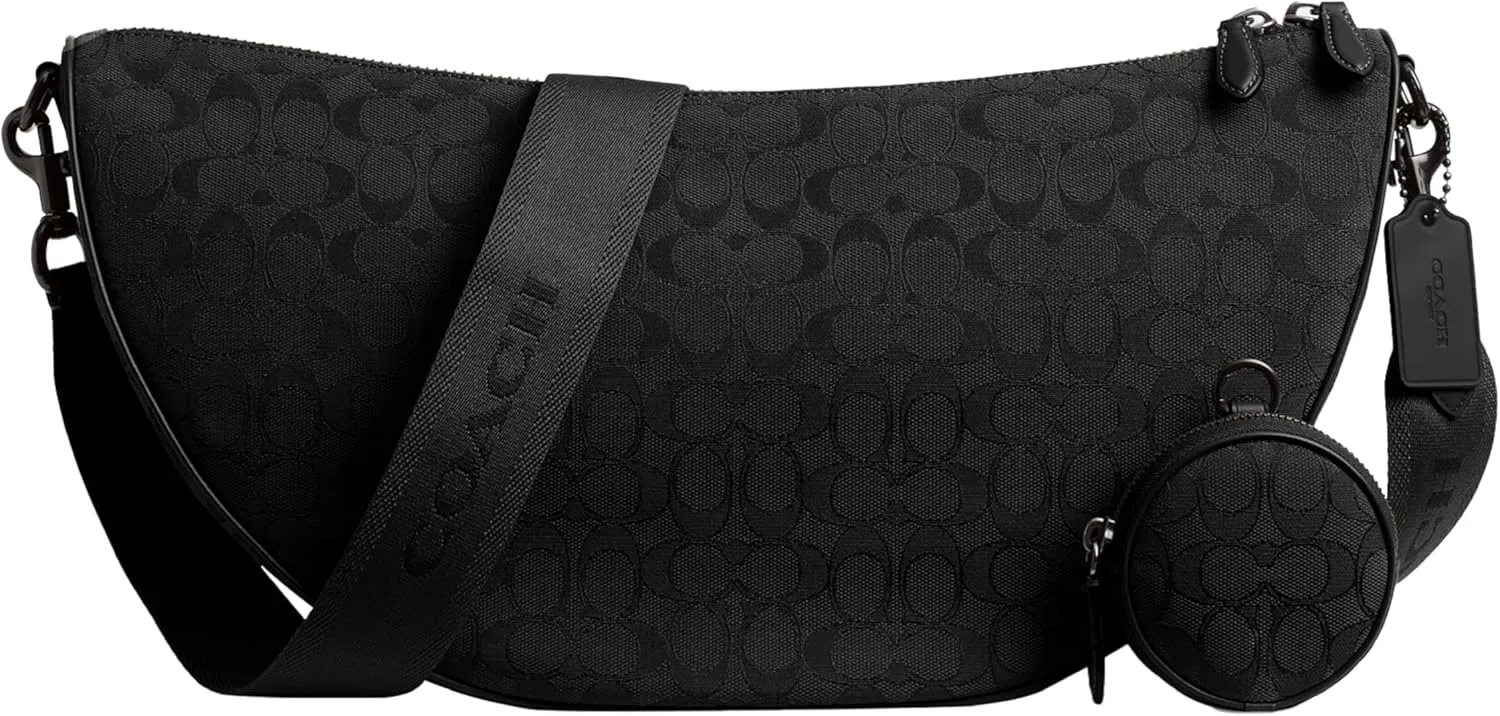Coach Hall Soft Sling Bag in Signature Jacquard, Black