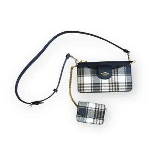 Coach Navy Check Mini Bag
