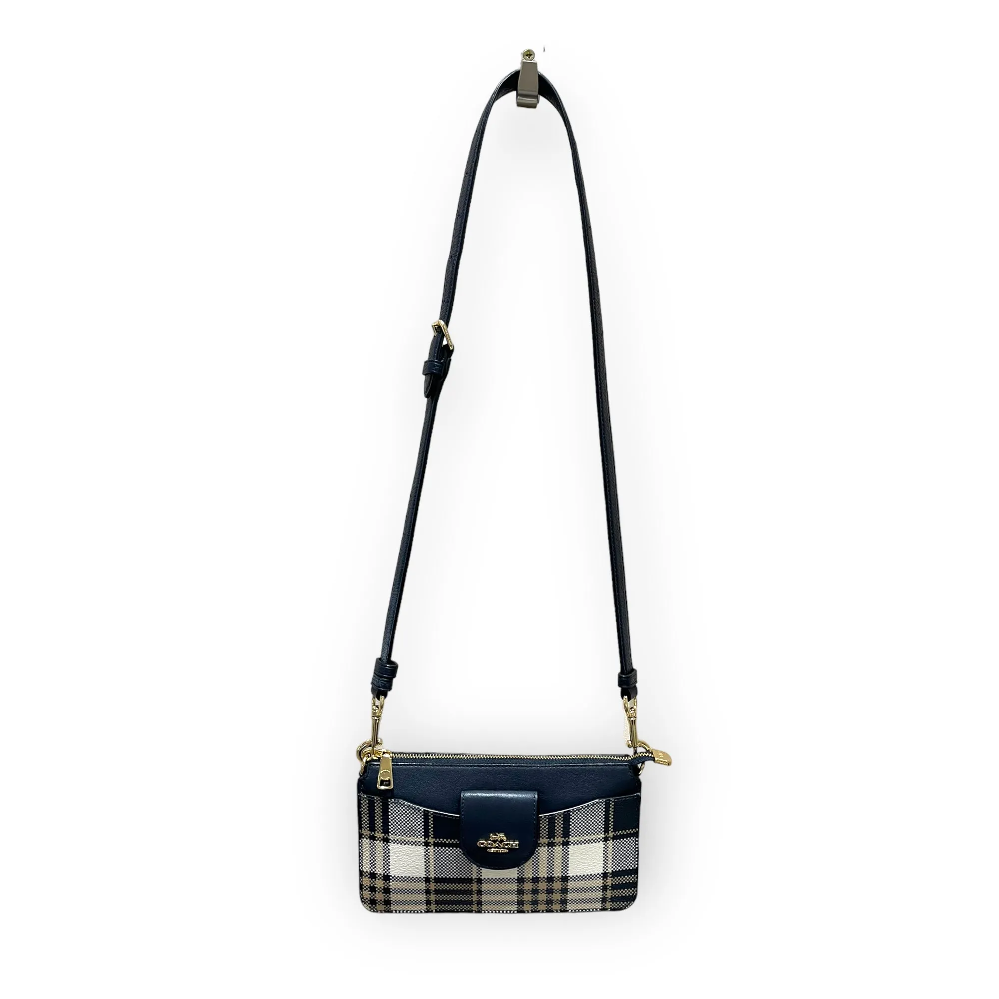 Coach Navy Check Mini Bag